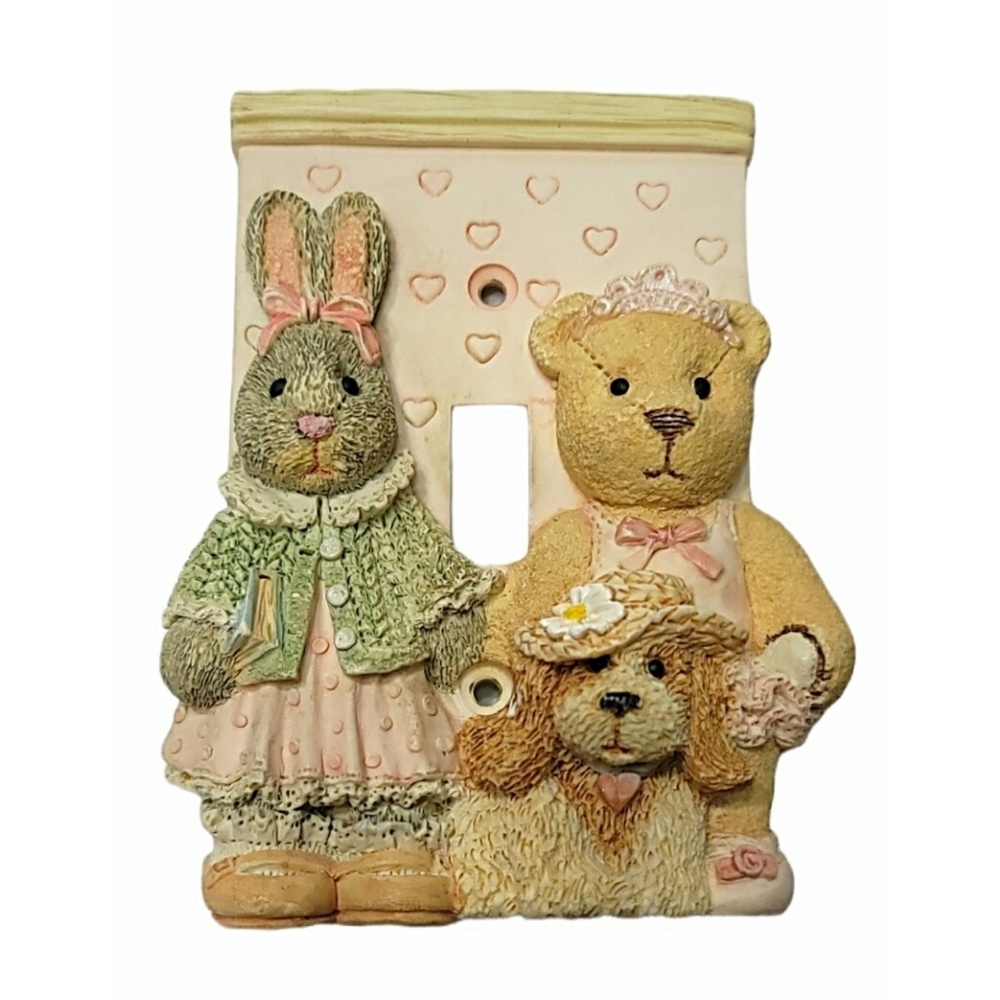 Figi Friends Forever Bunny Teddy & Dog Switchplate